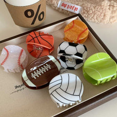 New basketball clip Football clip tennis hair clip volleyball hair accessories personality sports hair claw accessories