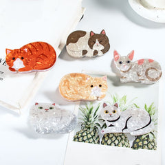 New animal cute cat clip shark clip small sweet cat hair claw clip pvc hair accessories