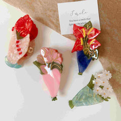 Korean small Daisy tulip hairpin Acetate hairpin temperament flower hairpin Sunflower shark clip