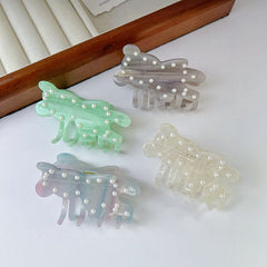 New bear clip simple pearl acetic acid clip personality cute hair shark clip ponytail hair accessories