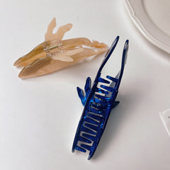 New large claw clip Alternative personality acetate blue whale hair clip Cute  Shark clip ponytail clip women hair accessories