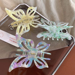 Fashion large claw clip sweet hollow butterfly hair clip women acetate shark clip accessories