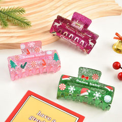 Christmas hair clip Small Square Acrylic hair clip 2023 new style accessories