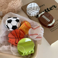 New basketball clip Football clip tennis hair clip volleyball hair accessories personality sports hair claw accessories