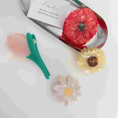 Korean small Daisy tulip hairpin Acetate hairpin temperament flower hairpin Sunflower shark clip