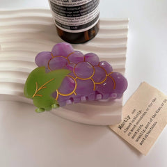 Sweet Fruit Vivid Grape Acetate Hair Claw Clip For Daily Life