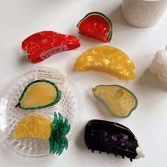 Large Size Claw Fruit Vegetables Series Acetate Disc Hair Ponytail Hair Claw