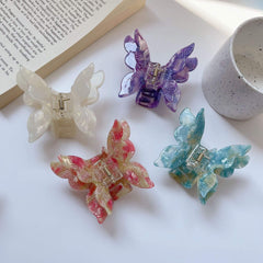 Korean Fashion Vintage Acetic Acid Clip Personality Double Butterfly Hair Clip Delicate Shark Clip