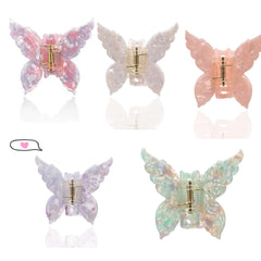 Hot Selling Hair Clamps Accessories Acetate Hair Claw Pastel Butterfly Hair Claws For Girl