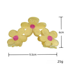Wave Flower Candy Color Flower Plastic Flower Large Hair Claw Clip Accessories