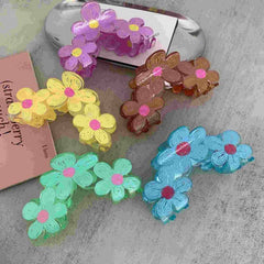Wave Flower Candy Color Flower Plastic Flower Large Hair Claw Clip Accessories