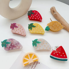 Hair Claw Women Fruit Marble Pattern Girls Acetate Hair Clips Hair Accessories Claw Clip New Gift