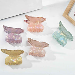 Sweet Butterfly Rhinestone Hair Claw For Women Girls Vintage Acetate Fresh Summer Claw Clips Hair Accessories