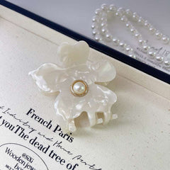 French Pearl Flower claw clip Simple sweet acetic acid hair clip Shark clip girl children top clip ponytail clip hair accessories