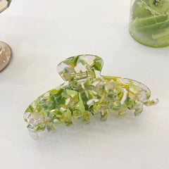 New Summer Clear Floral Acetate Clip Color large simple Dopamine Shark clip Jelly texture hairpin