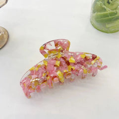 New Summer Clear Floral Acetate Clip Color large simple Dopamine Shark clip Jelly texture hairpin