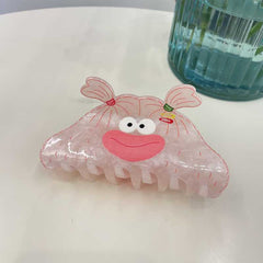 New claw clip cute ugly doll hair clip candy color hair clip girl cartoon cute double ponytail pigtail clip