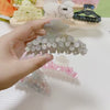 Vintage acetate panel flower diamond claw clip Large hair Shark clip delicate rhinestone flower accessories